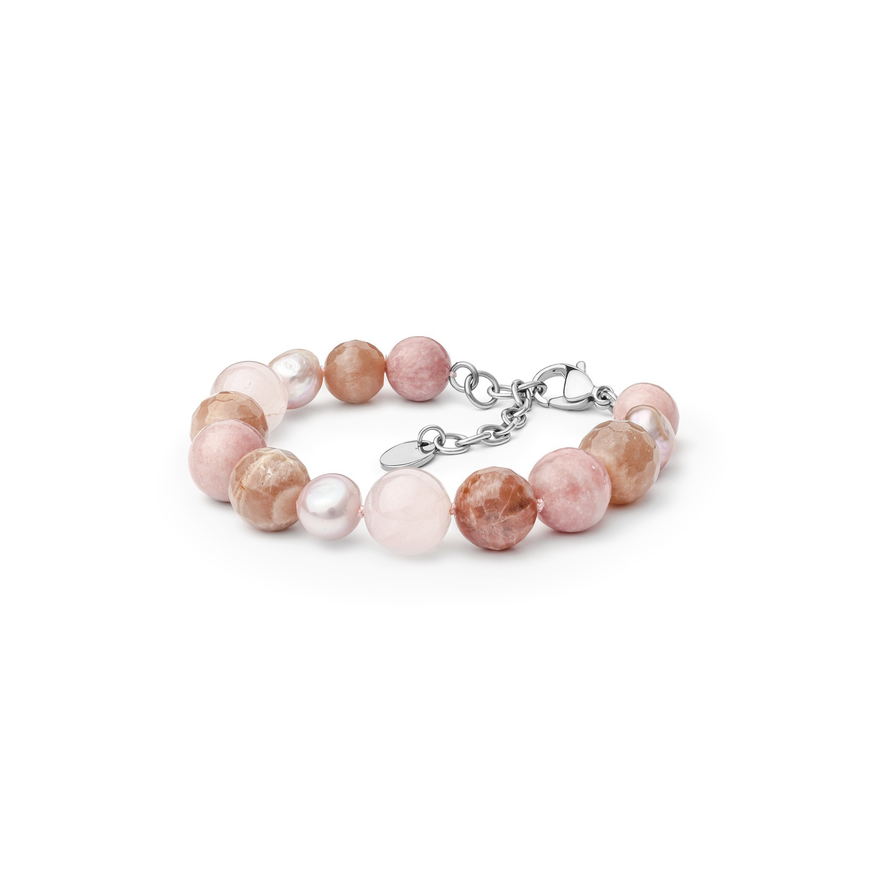 RAUSVO OPALO ir RUZAVO KVARCO AKMENS APYRANKE su naturaliais perlais apyranke dovana gimtadienio moterims mamai zmonai merginai meiluzei dukrai sesei draugei merginai rose quartz opal 202 51B