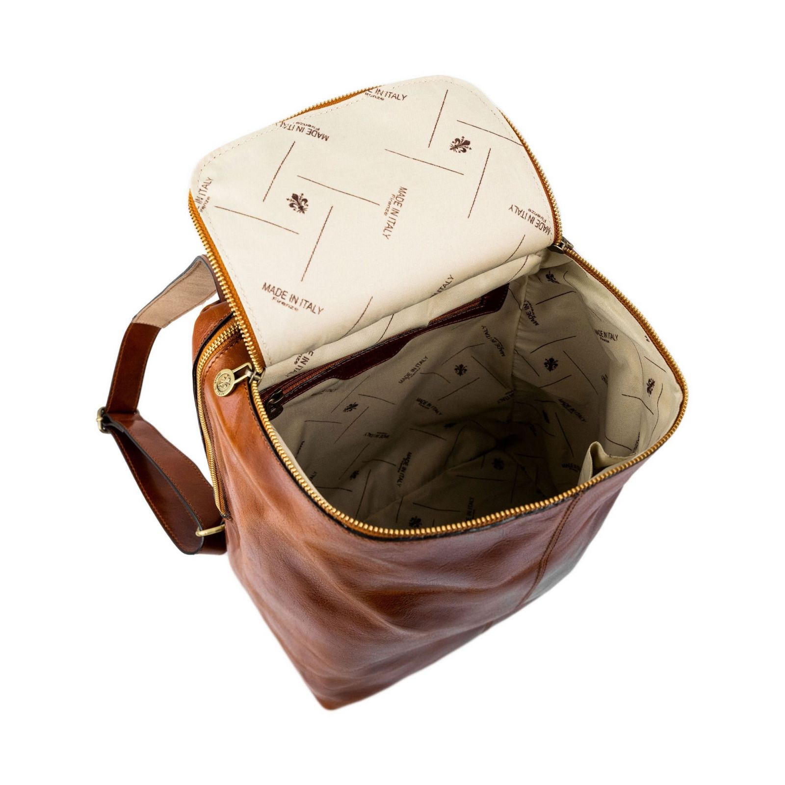 cognac brown leather backpack (5)