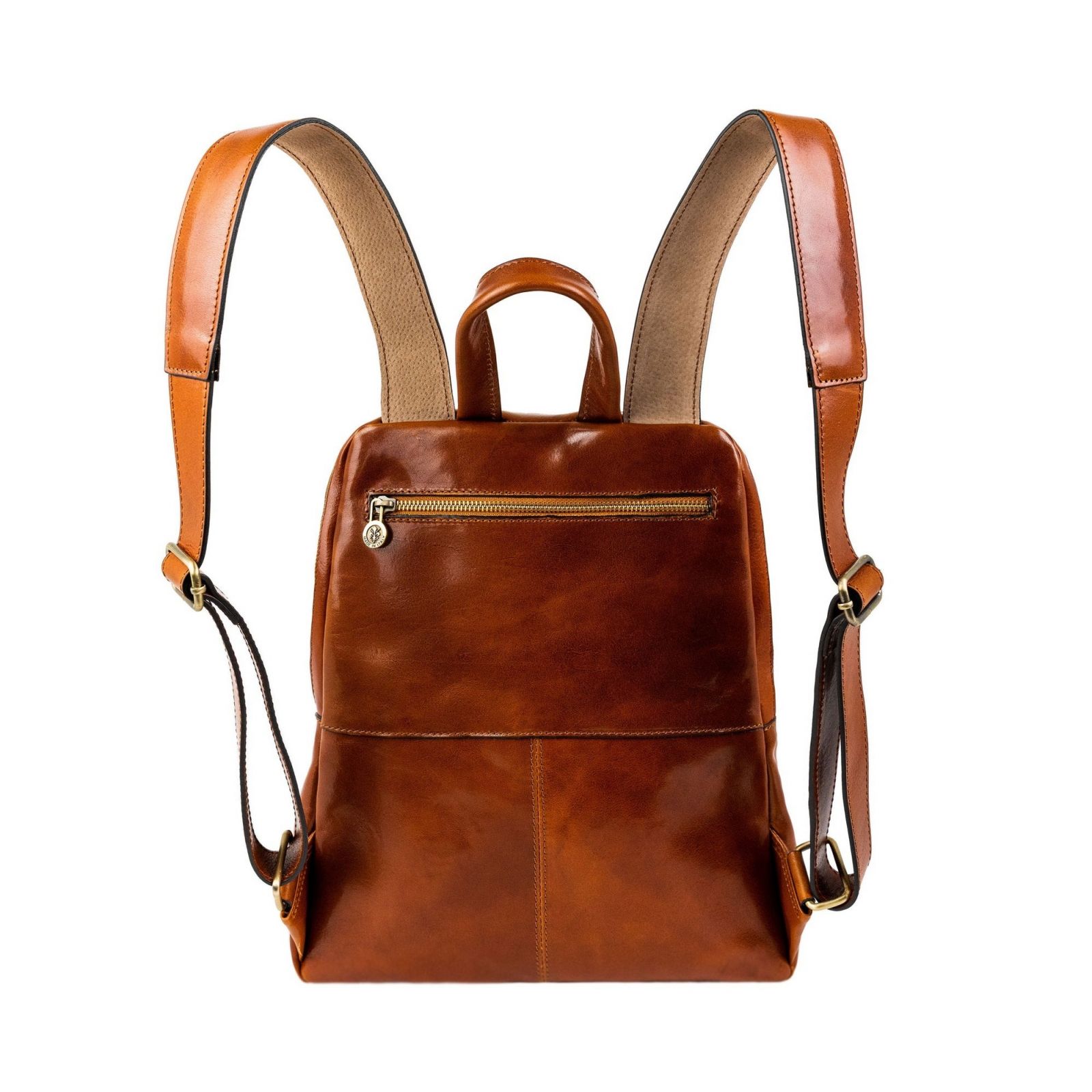 cognac brown leather backpack (3)